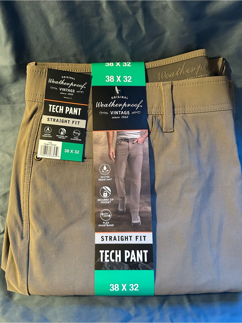 NWT Weatherproof Men’s Tech Pant - Tan Straight Fit